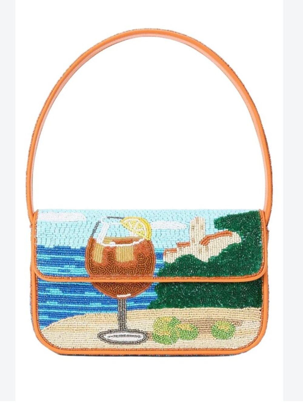 STAUD Tommy Beaded Bag, Summer Sunset Spritz